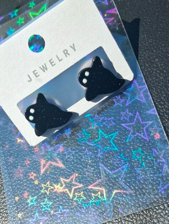 Nikki Picks Jewelry Other - $8 Each Or Bundle 5/$20 Black Ghost Stud Earrings